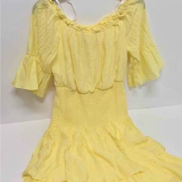 NWT Fit and Flare On/Off Shoulder Flare 3/4 Sleeve Smocked Waist Tiered Dress - Picture 1 of 9